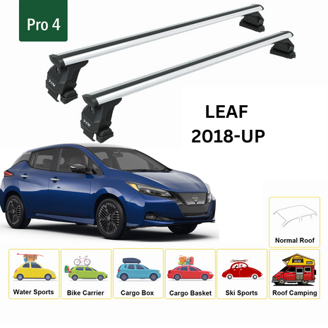 Nissan Leaf 2018-2025 Oluksuz Üst Tavan Portbagaj Taşıyıcı Ara Atkısı Toros Serisi Pro 4 Gri