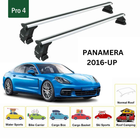 Porsche Panamera 2016-2025 Oluksuz Üst Tavan Portbagaj Taşıyıcı Ara Atkısı Toros Serisi Pro 4 Gri