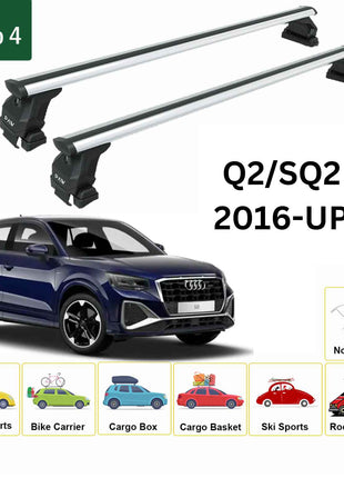 Audi Q2/Sq2 2016-2025 Oluksuz Üst Tavan Portbagaj Taşıyıcı Ara Atkısı Toros Serisi Pro 4 Gri