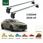 Mazda 3 Sedan 2019-2025 Oluksuz Üst Tavan Portbagaj Taşıyıcı Ara Atkısı Toros Serisi Pro 4 Gri