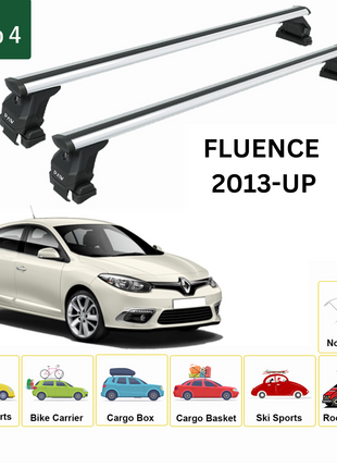 Renault Fluence 2013-2016 Oluksuz Üst Tavan Portbagaj Taşıyıcı Ara Atkısı Toros Serisi Pro 4 Gri