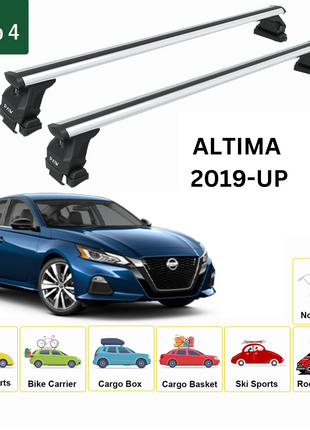 Nissan Altima 2019-2025 Oluksuz Üst Tavan Portbagaj Taşıyıcı Ara Atkısı Toros Serisi Pro 4 Gri
