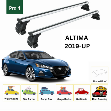 Nissan Altima 2019-2025 Oluksuz Üst Tavan Portbagaj Taşıyıcı Ara Atkısı Toros Serisi Pro 4 Gri