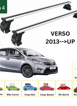 Toyota Verso 2013-2018 Oluksuz Üst Tavan Portbagaj Taşıyıcı Ara Atkısı Toros Serisi Pro 4 Gri