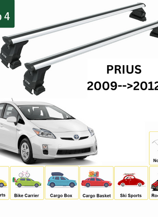 Toyota Prius 2009-2012 Oluksuz Üst Tavan Portbagaj Taşıyıcı Ara Atkısı Toros Serisi Pro 4 Gri