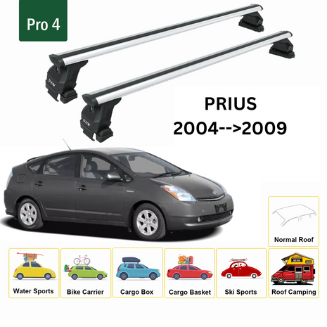 Toyota Prius 2004-2009 Oluksuz Üst Tavan Portbagaj Taşıyıcı Ara Atkısı Toros Serisi Pro 4 Gri