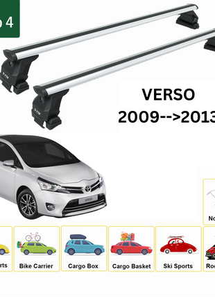 Toyota Verso 2009-2013 Oluksuz Üst Tavan Portbagaj Taşıyıcı Ara Atkısı Toros Serisi Pro 4 Gri