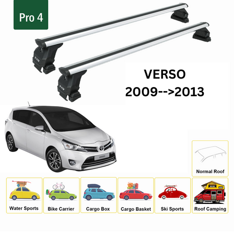 Toyota Verso 2009-2013 Oluksuz Üst Tavan Portbagaj Taşıyıcı Ara Atkısı Toros Serisi Pro 4 Gri