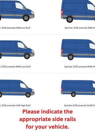 H1 Ladder Roof Rack 2018- On Sprinter Low Roof (144 WB) Roof Rack Siyah