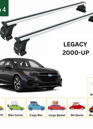 For Subaru Legacy Sedan 2020-2025 Roof Rack Cross Bar Fix Point Alu Silver