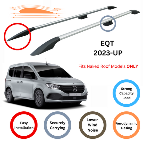 Mercedes Eqt 2023-2025 Roof Side Rails Ultimate Style Alu 2023-Up Gri