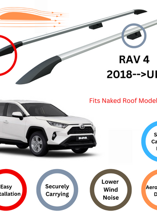 Toyota Rav 4 2013-2019 Araç Üstü Alüminyum Tavan Yan Rayları Plus Serisi - Gri