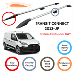 Ford Transit 2013-2024 Araç Üstü Alüminyum Tavan Yan Rayları Plus Serisi - Gri
