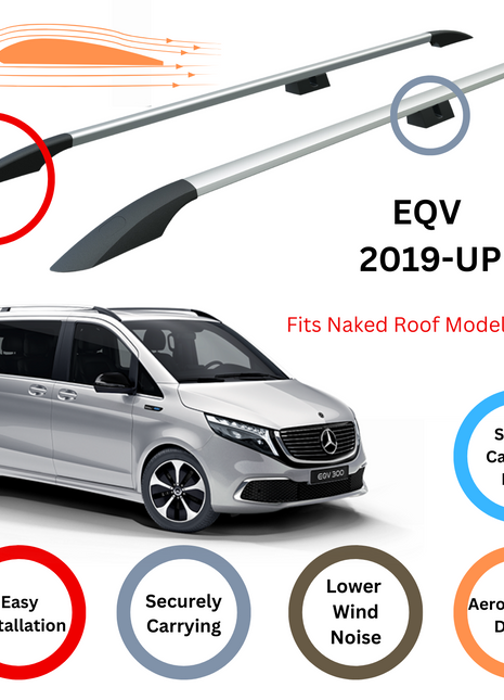 Mercedes Eqv 2019-2025 Roof Side Rails Ultimate Style Alu Gri