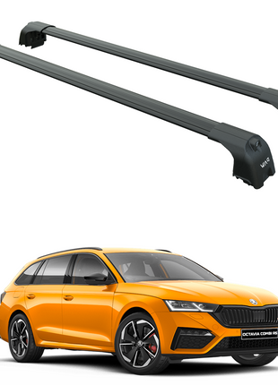 For Skoda Octavia Estate NX 2020-2025 Aluminum Roof Rack System Carrier Cross Bars Black