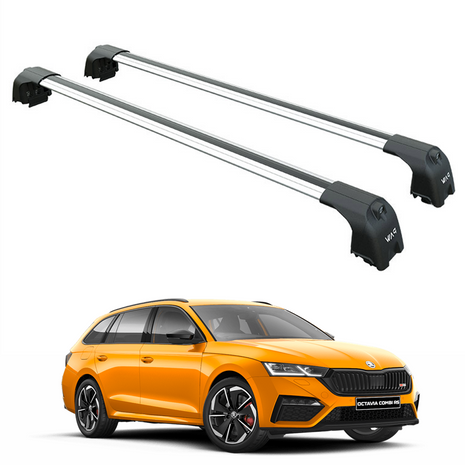 For Skoda Octavia Estate NX 2020-2025 Aluminum Roof Rack System Carrier Cross Bars Silver