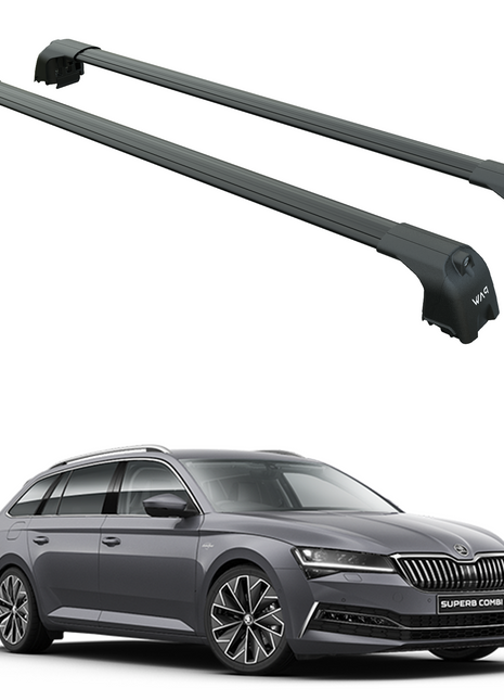 Skoda Superb Estate 2015-2024 Portbagaj Taşıyıcı Ara Atkisi - Ara Çubuk Paw Pro 2 Siyah