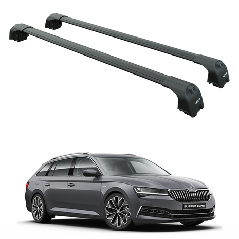 Skoda Superb Estate 2015-2024 Portbagaj Taşıyıcı Ara Atkisi - Ara Çubuk Paw Pro 2 Siyah
