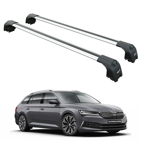Skoda Superb Estate 2015-2024 Portbagaj Taşıyıcı Ara Atkisi - Ara Çubuk Paw Pro 2 Gri