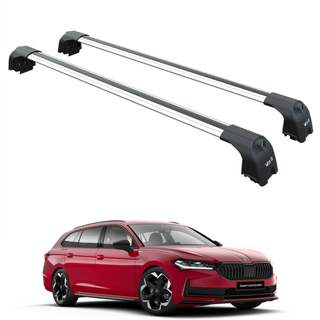 Skoda Superb Estate 2024-2025 Portbagaj Taşıyıcı Ara Atkisi - Ara Çubuk Paw Pro 2 Gri