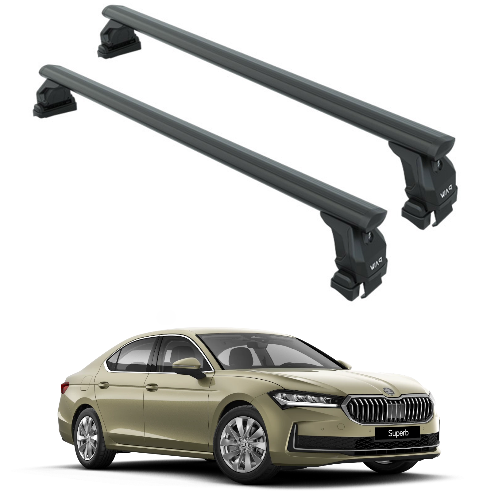 Skoda Superb Sedan B9 Oluksuz Üst Tavan Portbagaj Taşıyıcı Ara Atkısı Toros Serisi Pro 4 Siyah