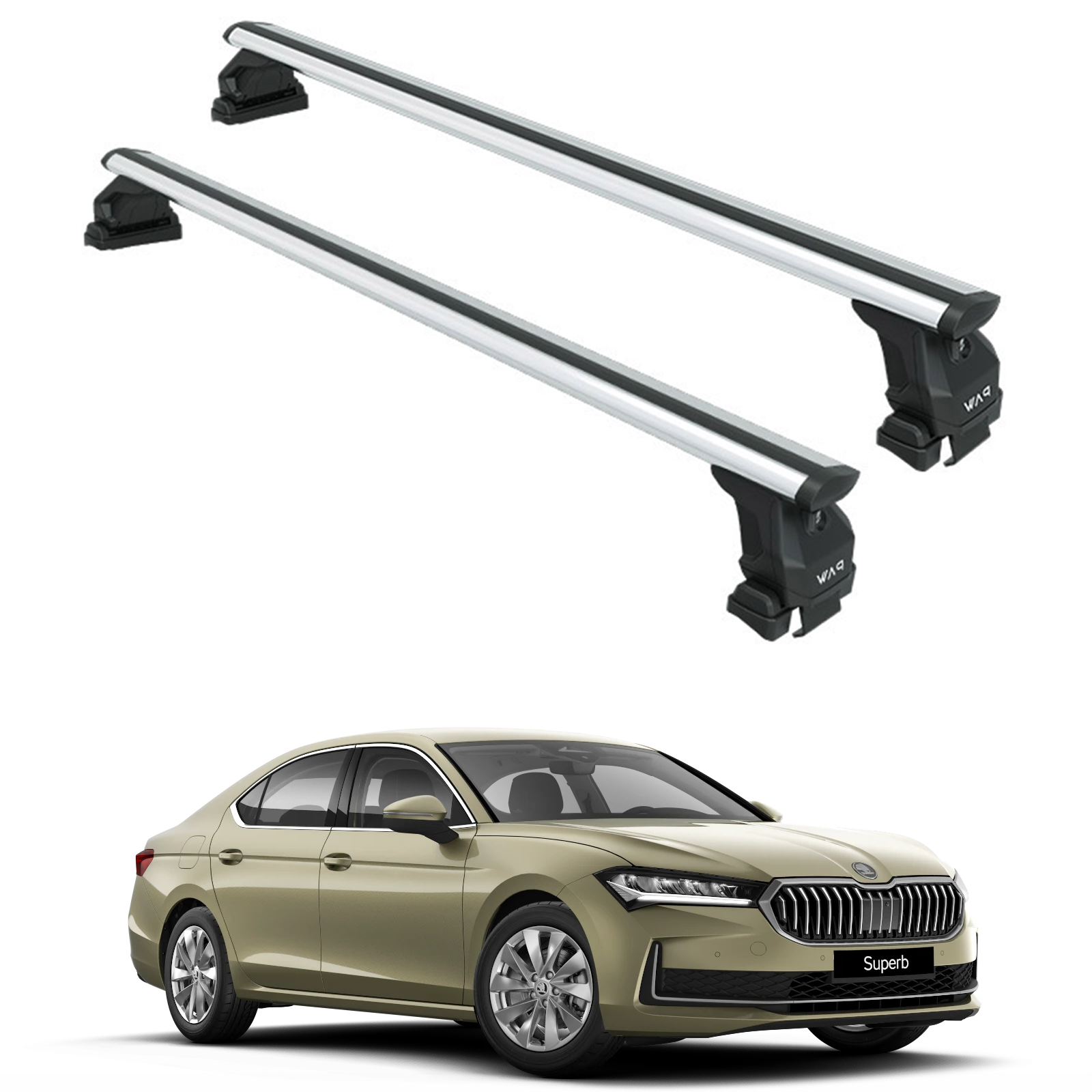 Skoda Superb Sedan B9 Oluksuz Üst Tavan Portbagaj Taşıyıcı Ara Atkısı Toros Serisi Pro 4 Gri