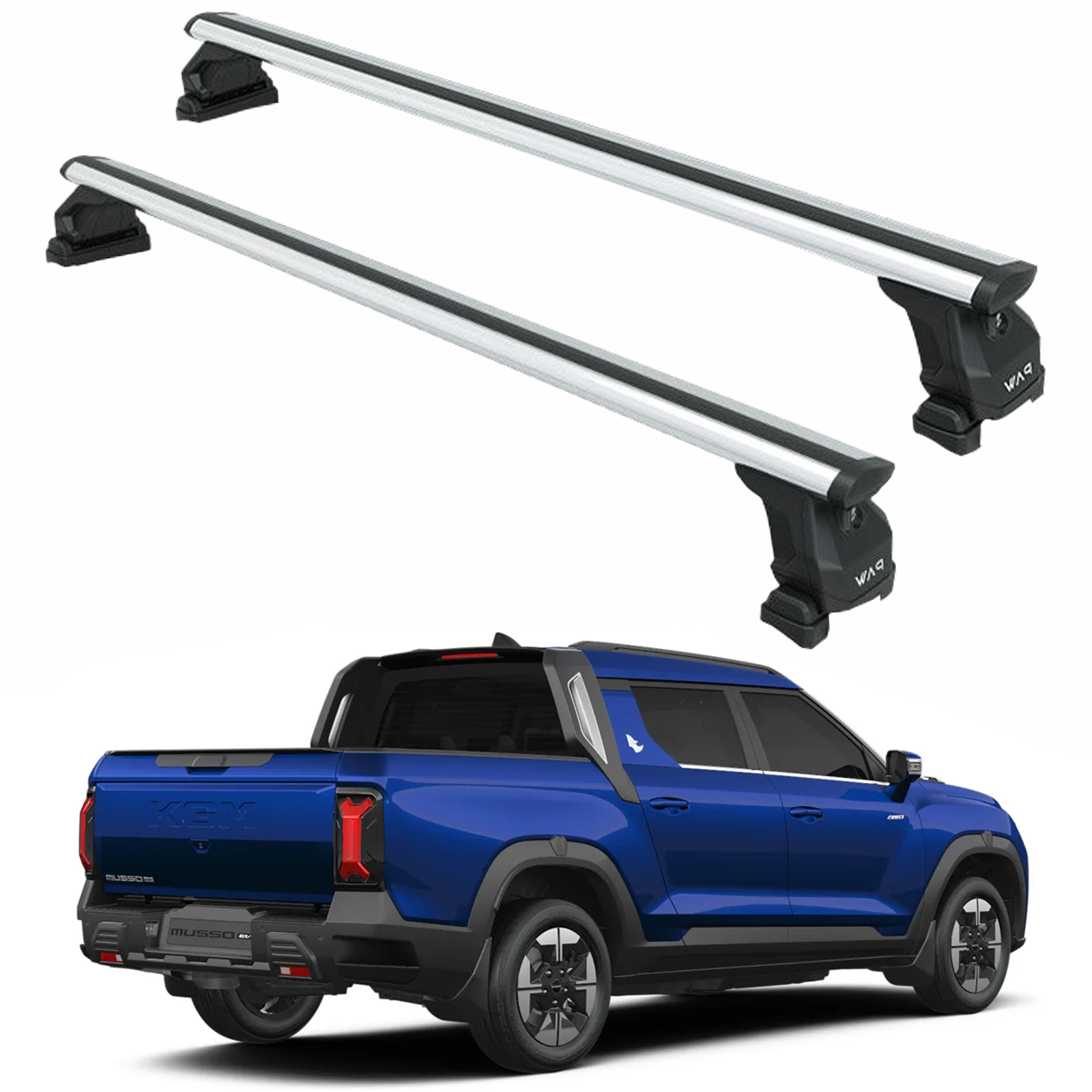 SsangYong Musso EV Kasa Üstü Bed Rack Taşıyıcı Bar – Gri | Kilitli Sistem | Vida Montajlı