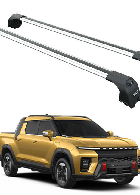 SsangYong Musso EV ile Uyumlu Portbagaj Taşıyıcı – Paw Pro 2 Alüminyum Tavan Çubuğu Gri