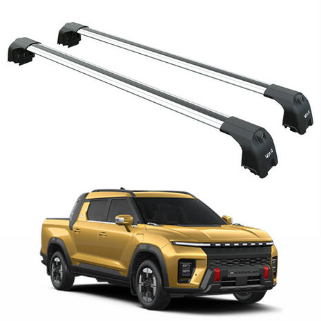 SsangYong Musso EV ile Uyumlu Portbagaj Taşıyıcı – Paw Pro 2 Alüminyum Tavan Çubuğu Gri