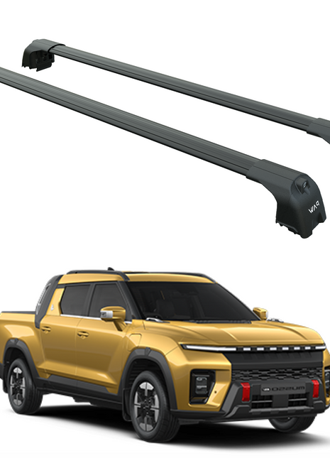 SsangYong Musso EV ile Uyumlu Portbagaj Taşıyıcı – Paw Pro 2 Alüminyum Tavan Çubuğu Siyah