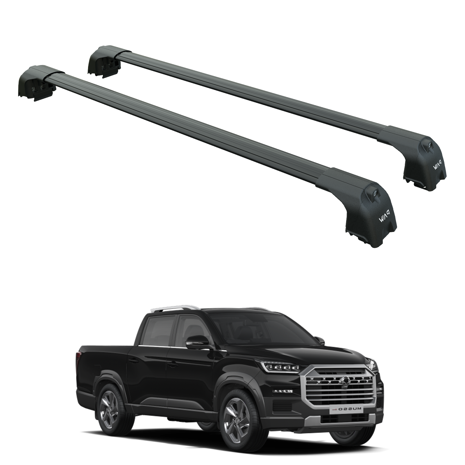 SsangYong Musso Grand ile Uyumlu Portbagaj Taşıyıcı – Paw Pro 2 Alüminyum Tavan Çubuğu Siyah