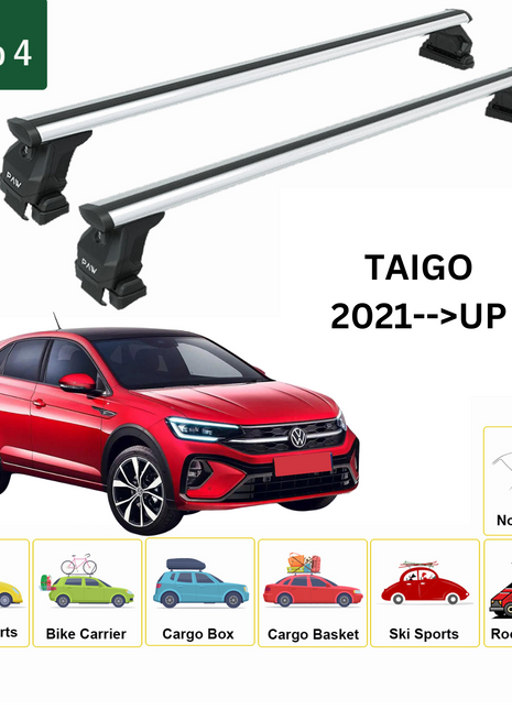 Volkswagen Taigo 2021-2025 Oluksuz Üst Tavan Portbagaj Taşıyıcı Ara Atkısı Toros Serisi Pro 4 Gri