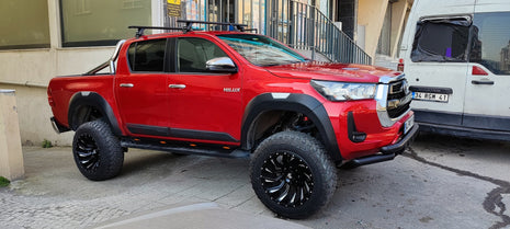 Toyota Hilux Mk9 2021-2025 Oluksuz Üst Tavan Portbagaj Taşıyıcı Ara Atkısı Toros Serisi Pro 4 Siyah