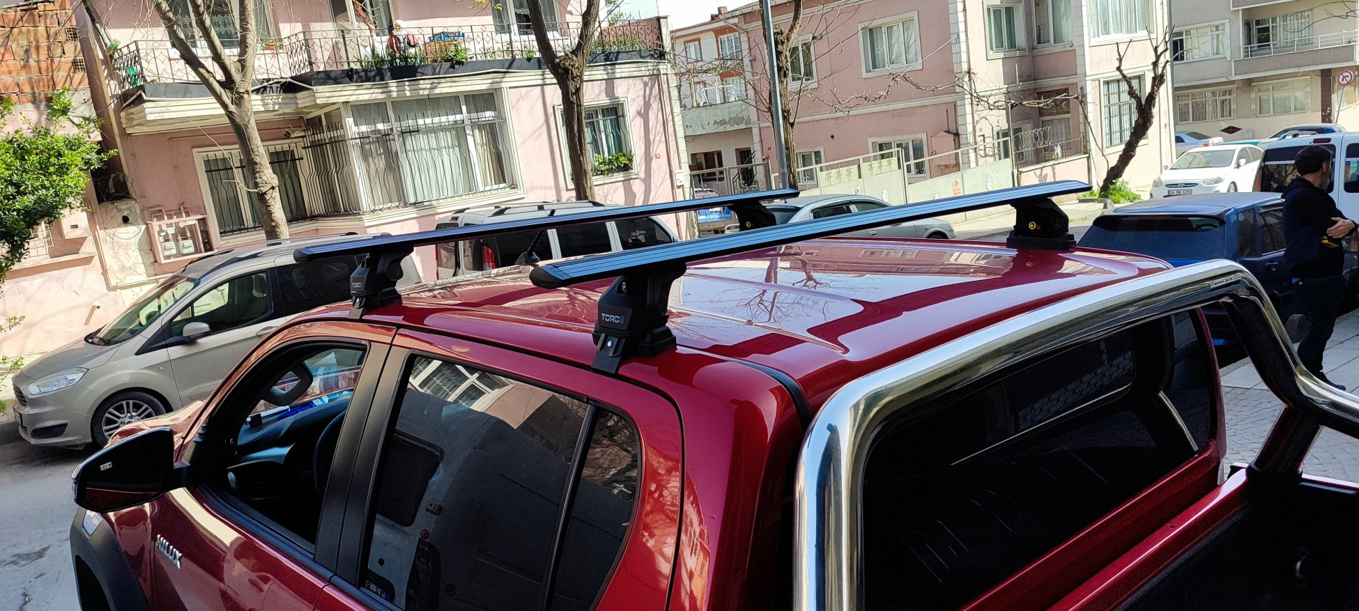 Ford Ranger 2019-2025 Oluksuz Üst Tavan Portbagaj Taşıyıcı Ara Atkısı Toros Serisi Pro 4 Siyah