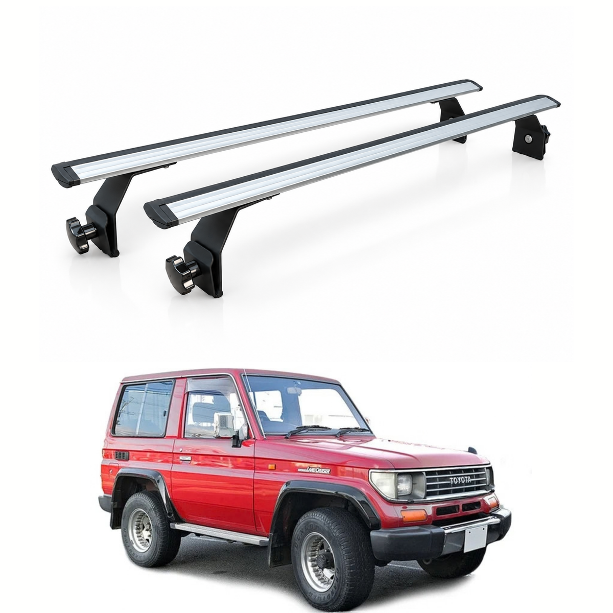 Toyota Land Cruiser Prado 70 Serisi Oluklu Tavan Ara Atkısı Rain Gutter Siyah