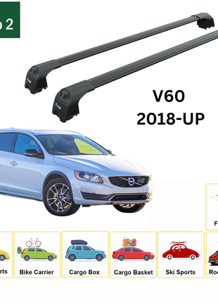 Volvo V60 Cross Country 2018-2025 Portbagaj Taşıyıcı Ara Atkisi - Ara Çubuk Paw Pro 2 Siyah