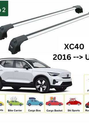 Volvo Xc40 2018-2025 Portbagaj Taşıyıcı Ara Atkisi - Ara Çubuk Paw Pro 2 Gri