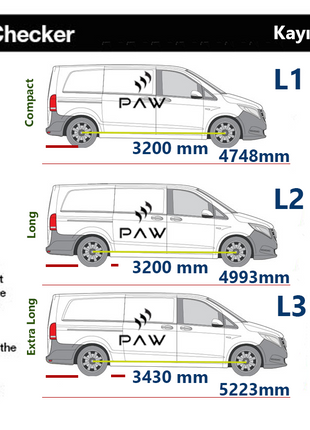 Mercedes Vito W447 L3 (2014-2025) Araç Üstü Alüminyum Tavan Yan Rayları Plus Serisi - Gri