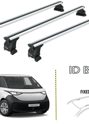 Volkswagen ID. Buzz Tavan Taşıyıcı Ara Barlar – Vidalı Montaj, Toros Fix Pro, 3Qty Gri