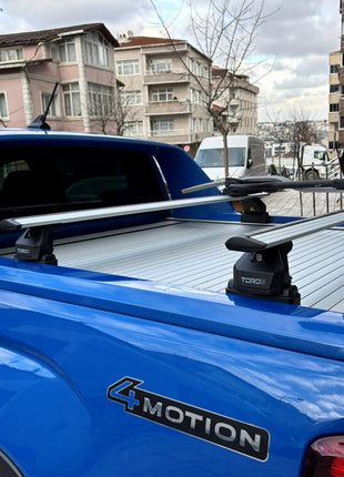 Volkswagen Amarok Aventura (2020-2025) Kasa Üstü Bed Rack Taşıyıcı Bar – Gri | Kilitli Sistem | Vida Montajlı