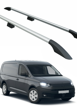 Volkswagen Caddy V 2020-2025 Araç Üstü Alüminyum Tavan Yan Rayları Plus Serisi - Gri