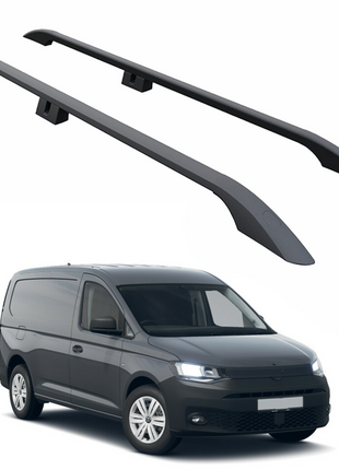 Volkswagen Caddy V 2020-2025 Araç Üstü Alüminyum Tavan Yan Rayları Plus Serisi - Siyah