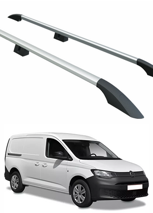 Volkswagen Caddy V Maxi 2020-2025 Araç Üstü Alüminyum Tavan Yan Rayları Plus Serisi - Gri