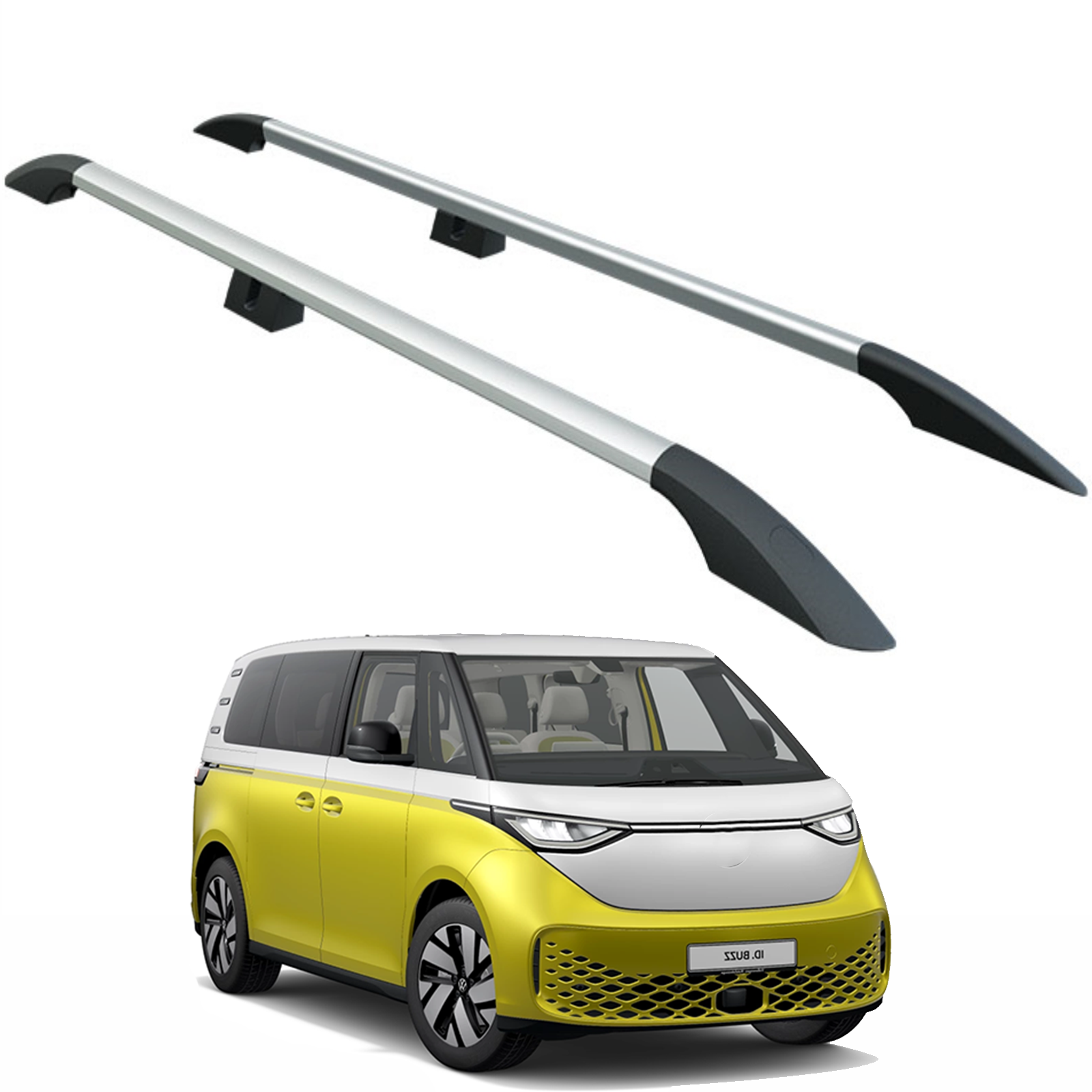 Volkswagen Id. Buzz Uzun Şase Araç Üstü Alüminyum Tavan Yan Rayları Plus Serisi - Gri