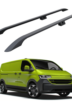 Volkswagen Transporter T7 Uzun Şase (2025-2026) Araç Üstü Alüminyum Tavan Yan Rayları Plus Serisi - Siyah