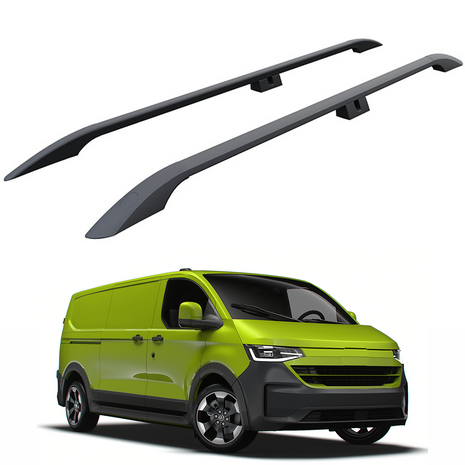 Volkswagen Transporter T7 Uzun Şase (2025-2026) Araç Üstü Alüminyum Tavan Yan Rayları Plus Serisi - Siyah