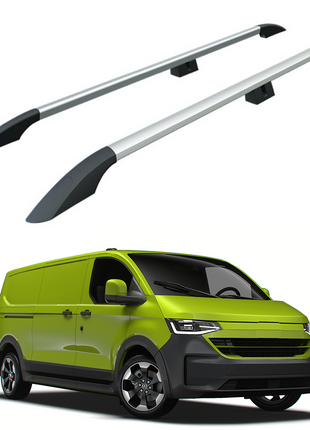 Volkswagen Transporter T7 Uzun Şase 2025-2026 Araç Üstü Alüminyum Tavan Yan Rayları Plus Serisi - Gri