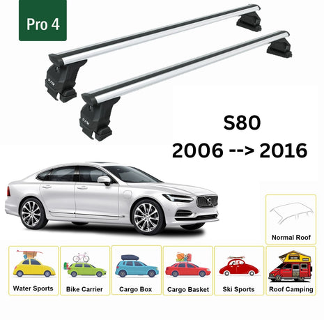 Volvo S90 2016-2025 Oluksuz Üst Tavan Portbagaj Taşıyıcı Ara Atkısı Toros Serisi Pro 4 Gri