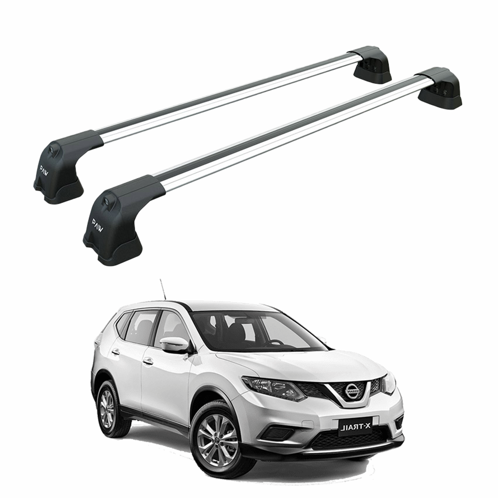 Nissan X-Trail T32 2014-2021 Roof Rack System, Aluminium Cross Bar, Fix Point, Gri