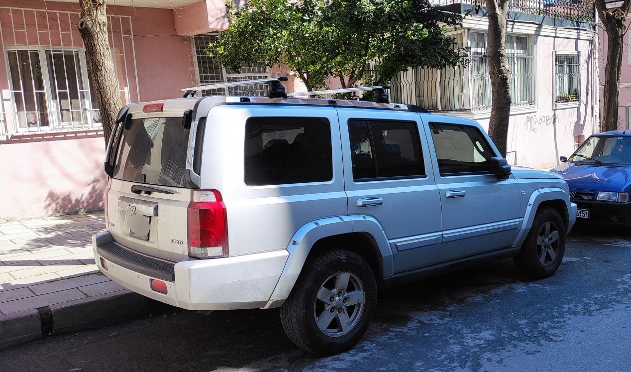 Jeep Commander XK 2006-2010 Tavan Taşıyıcı Ara Barlar Vidalı Montaj, Toros Fix Pro, Gri